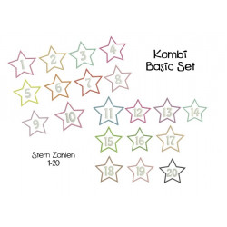 Stickserie - Stern Zahlen Kombi 1-20